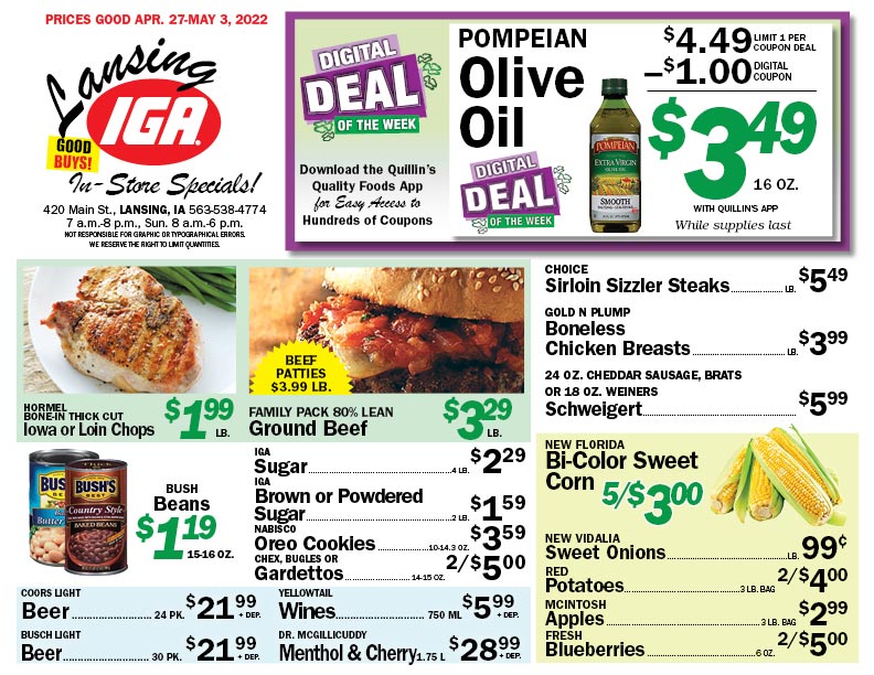 Lansing, Iowa Grocery Store Quillin's Quality Foods in Northeast Iowa