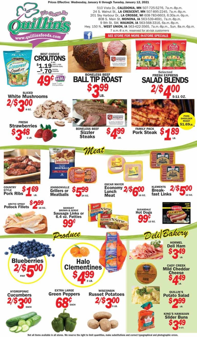 Current Ads Quillin's Quality Foods